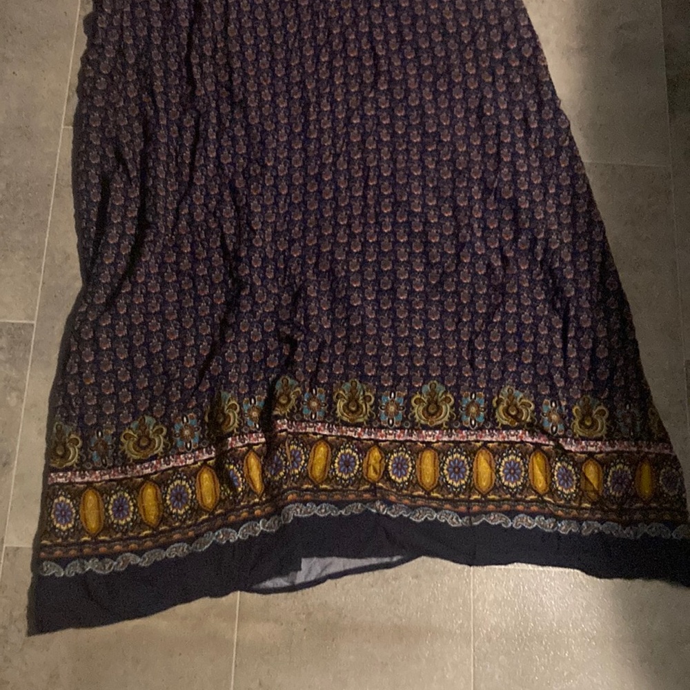 Forever Elegant Blue and Yellow Maxi Dress - Picture 3 of 16